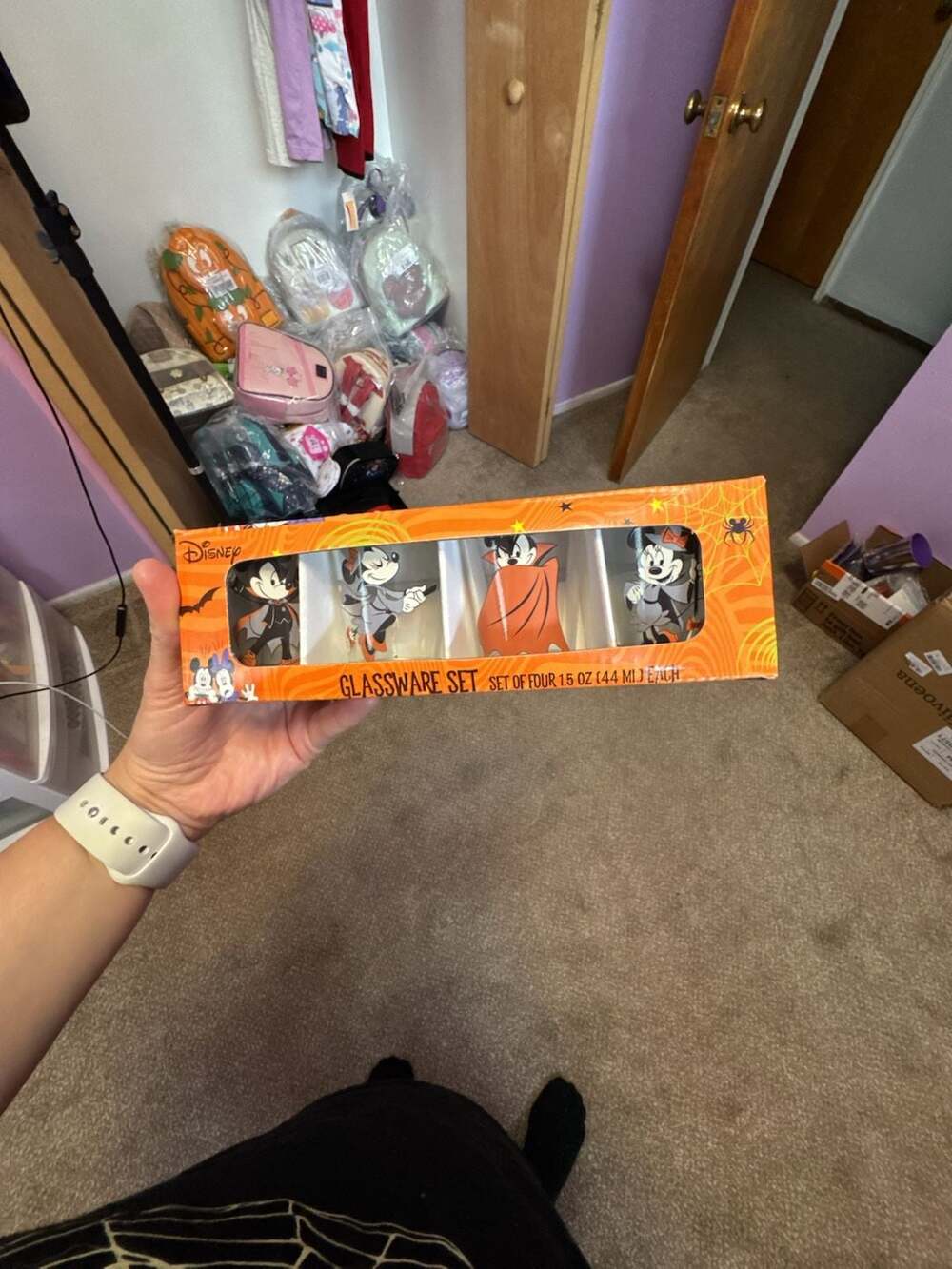 Disney mickey minnie mouse halloween shot glaases set of four 1.5 oz glassware